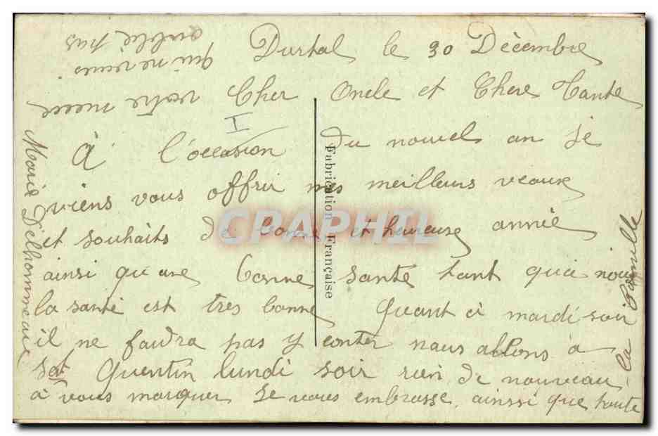 Fantaisie Fleurs - With loving wishes - actual lace upon card - embroidered lace - CPA (avec voile en tissu) — Rückseite