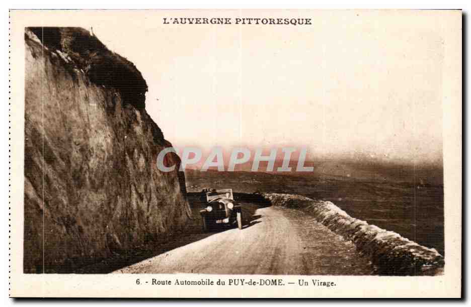 L'Auvergne pittoresque — Route Automobile du Puy-de-Dôme — Un Virage — Éditeur Béguin, Vichy, n°6