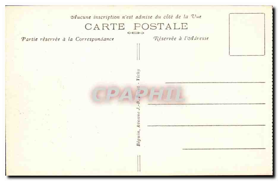 L'Auvergne pittoresque — Route Automobile du Puy-de-Dôme — Un Virage — Éditeur Béguin, Vichy, n°6 — Verso