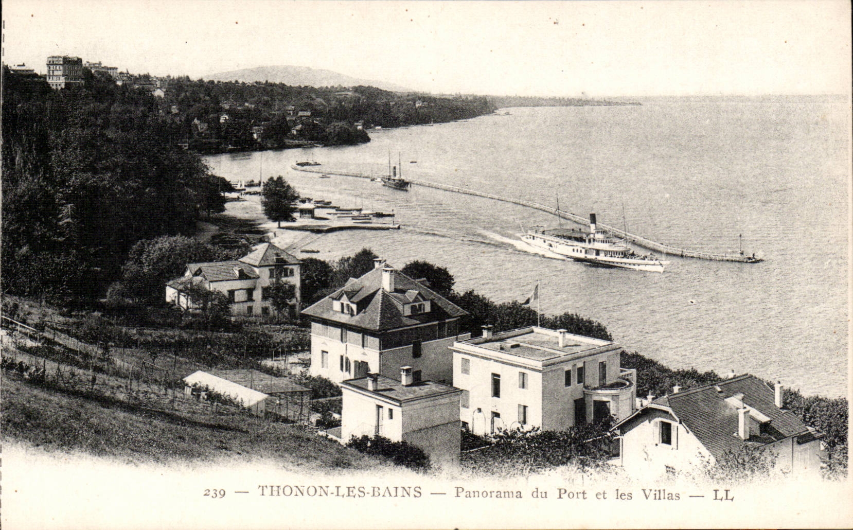 Thonon-les-Bains — Panorama du Port et les Villas — LL, n° 239