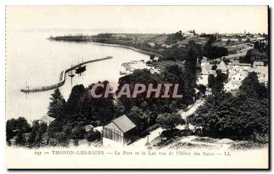 Thonon-les-Bains — Le Port et le Lac vus de l'Hôtel des Bains — LL n°237