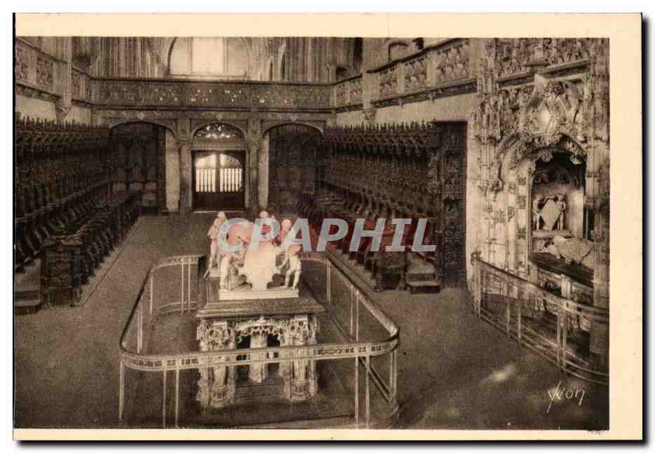 Bourg (Ain) — Église de Brou, le Chœur et le Mausolée de Philibert-le-Beau — Les Éditions d'Art YVCN, Paris
