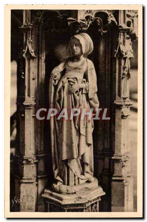 Bourg - Eglise de Brou - Statuette du Tombeau de Philibert le Beau - CPA 
