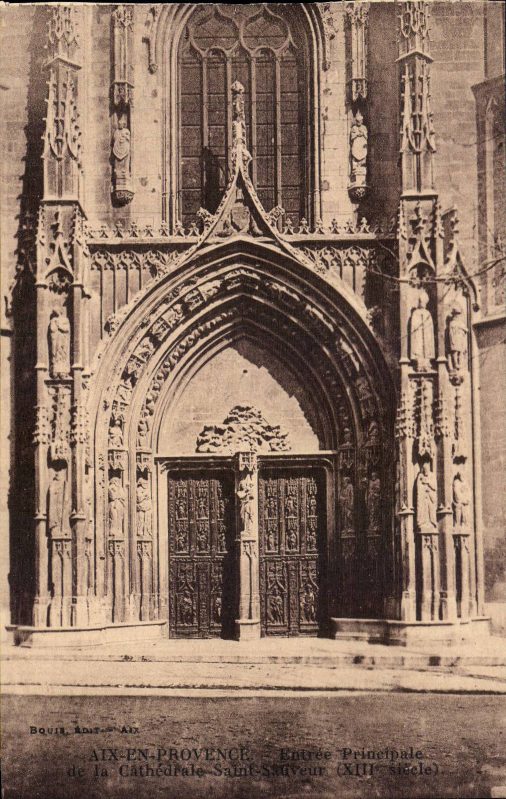 Aix-en-Provence — Main Entrance of Saint-Sauveur Cathedral (13th century) — Bquiqs, Aix