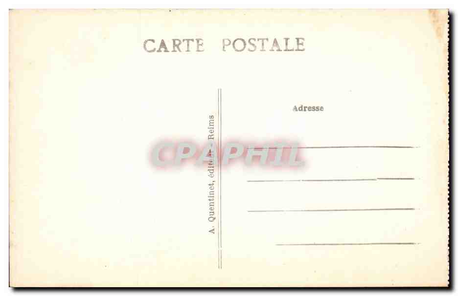 Reims — La Cathédrale — A. Quintinet, éditeur Reims, n°190 — Rückseite