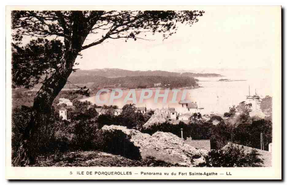 Ile de Porquerolles - Panorama vu du Fort Sainte Agathe - CPA 
