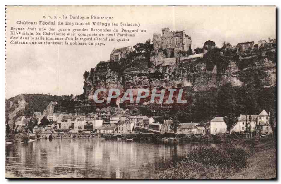 Chateau de Feodal de Beynac et Village - CPA 