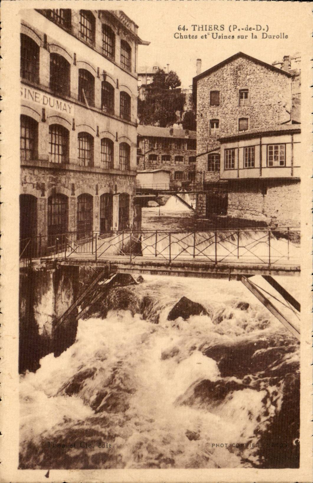 Auvergne Thiers Chutes et usines sur la Durolle