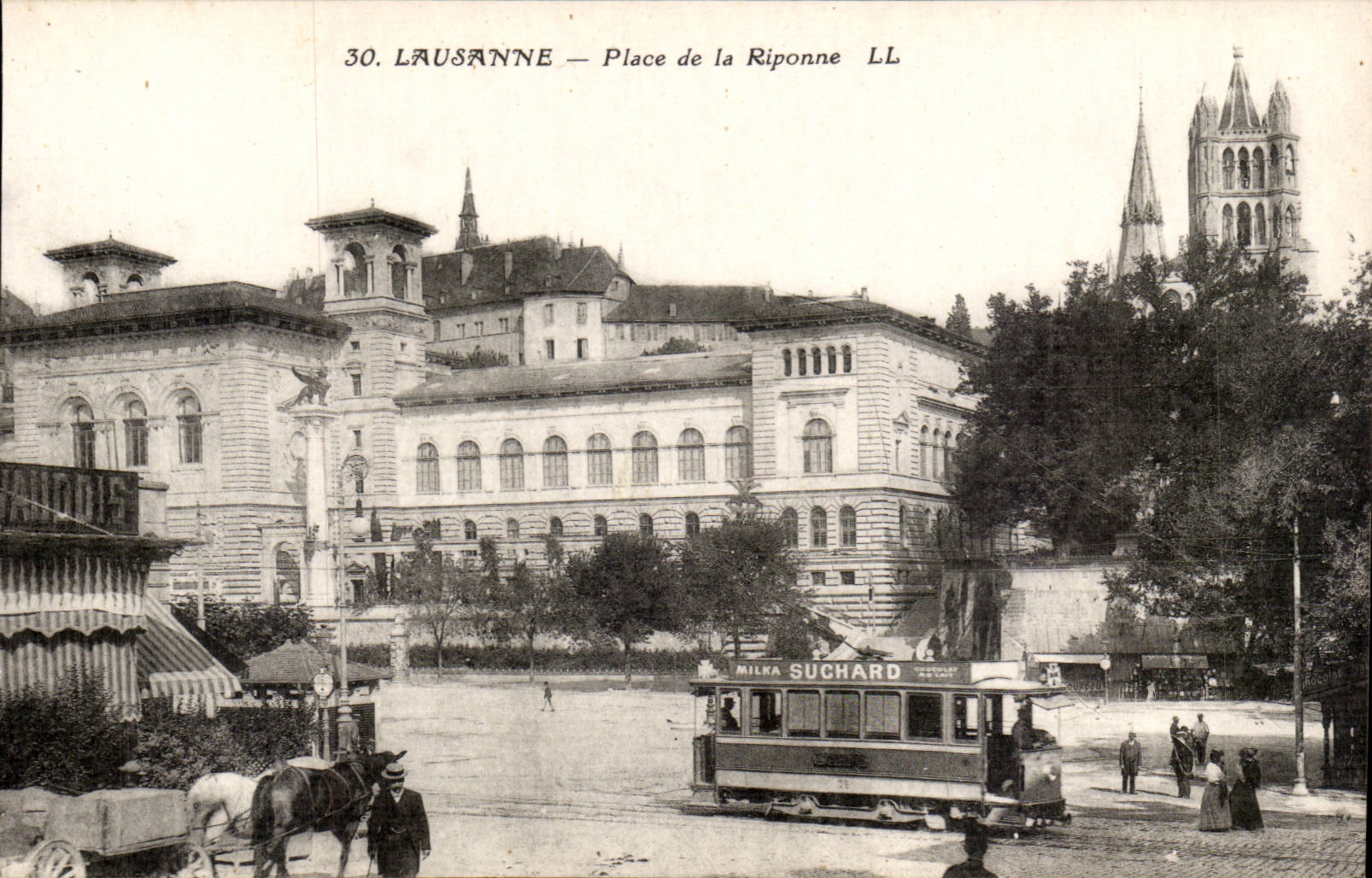 Suisse Lausanne CPA Place de la Riponne (tramway)