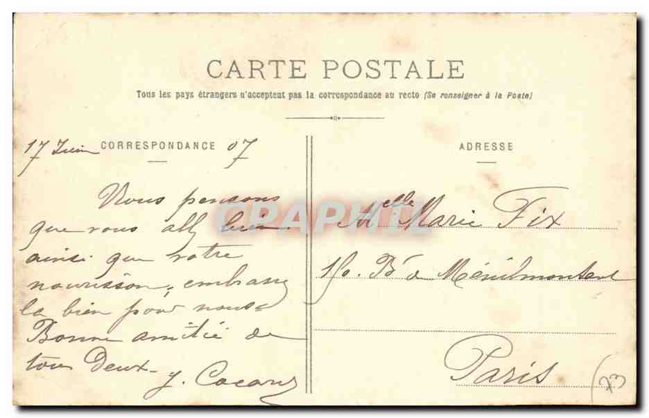 Aix les Bains - Le Parc - CPA  — Verso