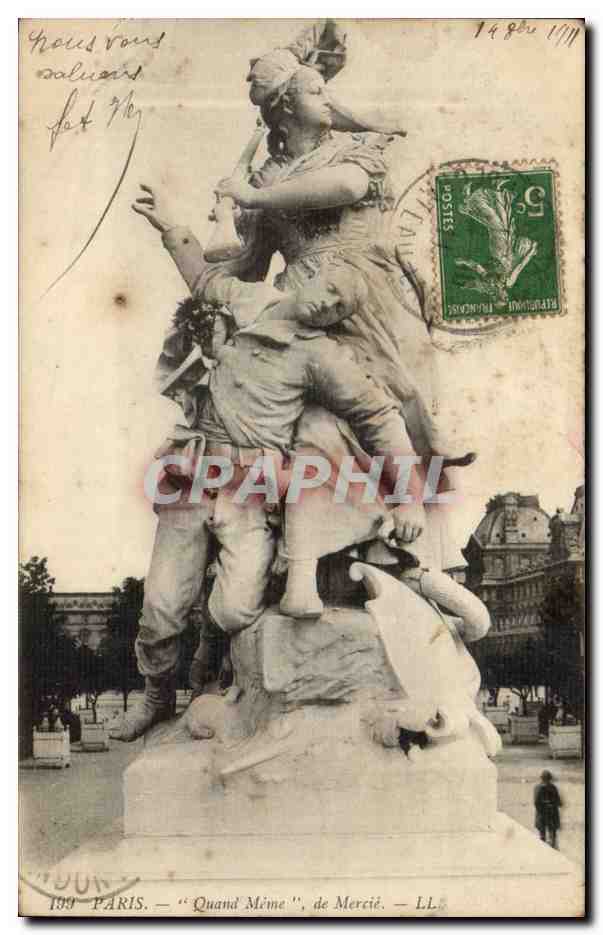 Paris 1 - Statue - Quand Meme de Mercie CPA 