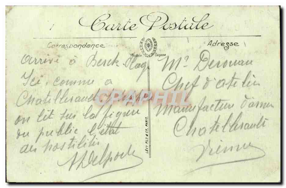 Berck-Plage — L'Hôpital Maritime de la Ville de Paris, face à la Mer — J.G. 319 — Rückseite