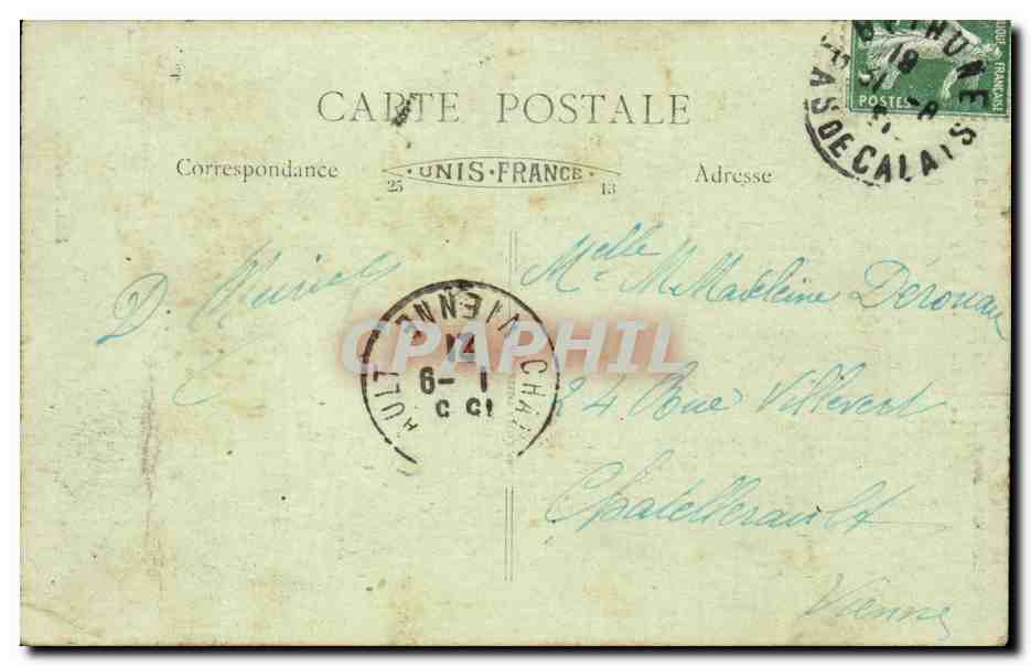 Bethune - avant et apres la Guerre Le Beffroi - CPA  — Rückseite