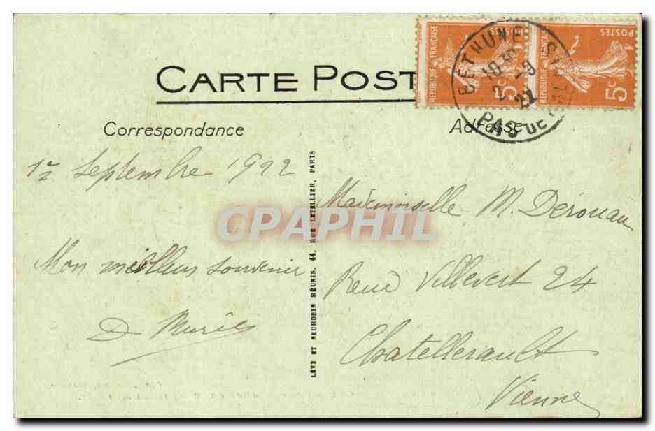 Bethune - Vue Panoramique avant et apres la Guerre - - CPA  — Rückseite
