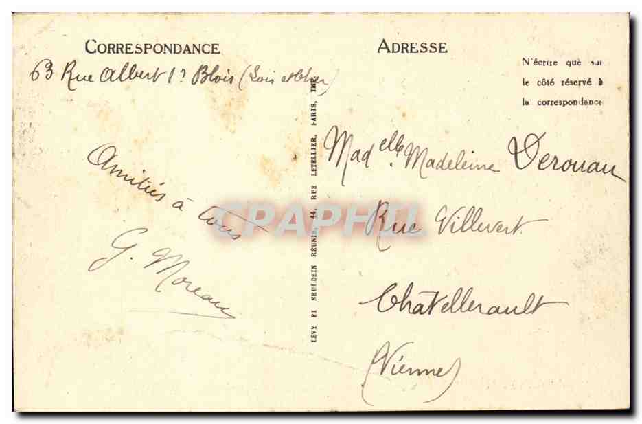 Blois - Le Chateau - Aile Louis XII - CPA  — Rückseite