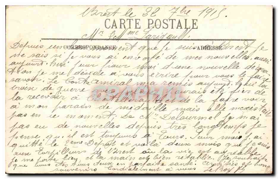 Brest - La Place du Champ de Bataille - CPA  — Rückseite