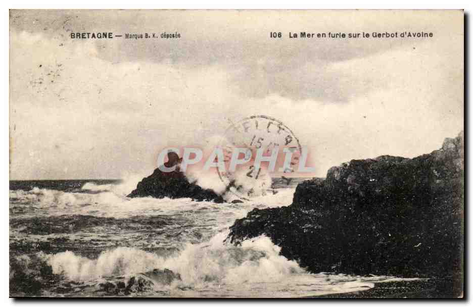 Le Mer en furie sur le Gerbot d'avoine - CPA 