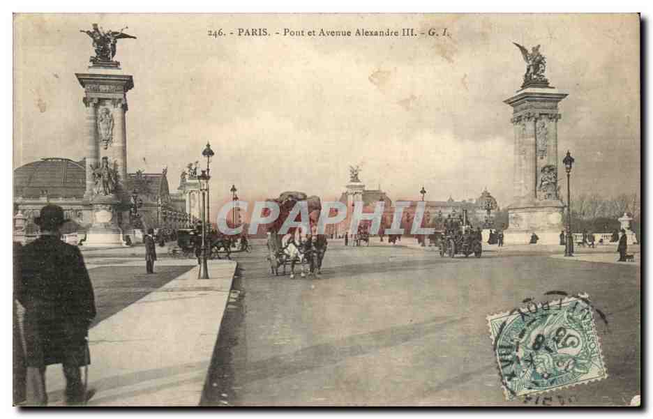 Paris - Pont et Avenue Alexandre III CPA 