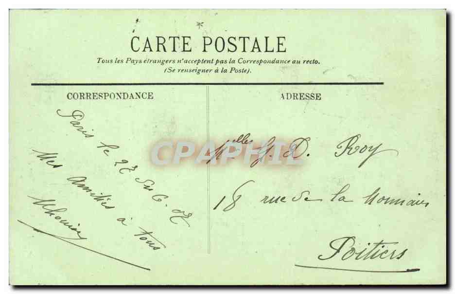 Paris 7 - La Tour de l'Horloge- CPA  — Rückseite