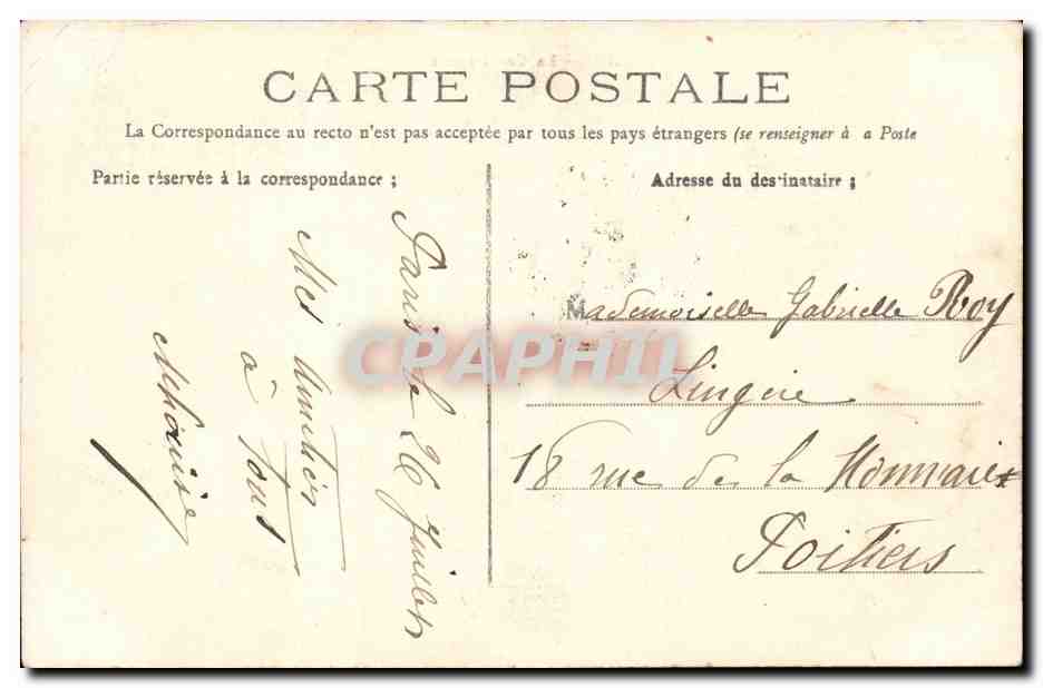 Paris 1 - La Conciergerie - CPA  — Verso