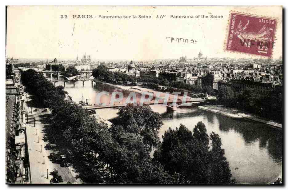 Paris - 1 Panorama sur la Seine CPA 