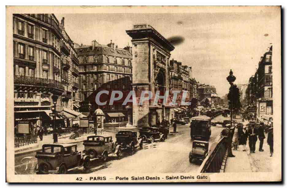 Paris - 10 - Porte Saint Denis - automobile - CPA 