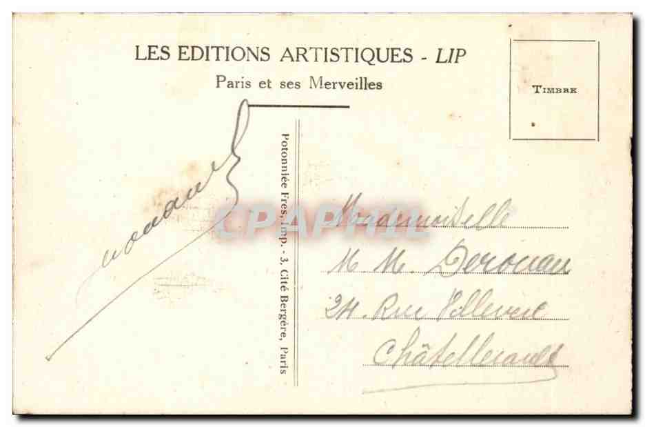 Paris - 1 - L'Hotel de Vile et le Pont d'Arcole - CPA  — Verso