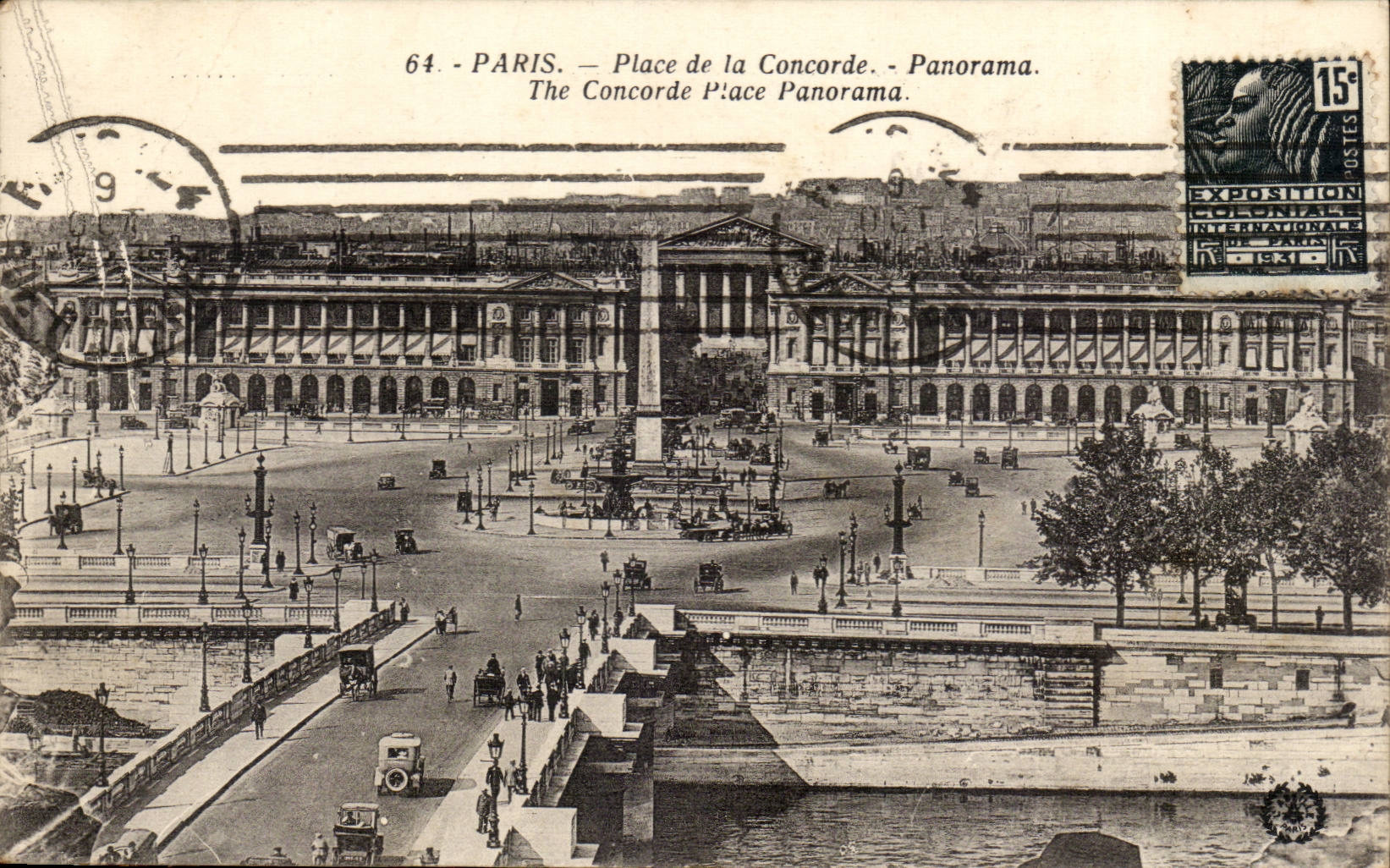 Paris - 8 - Place de la Concorde - Panorama - CPA 