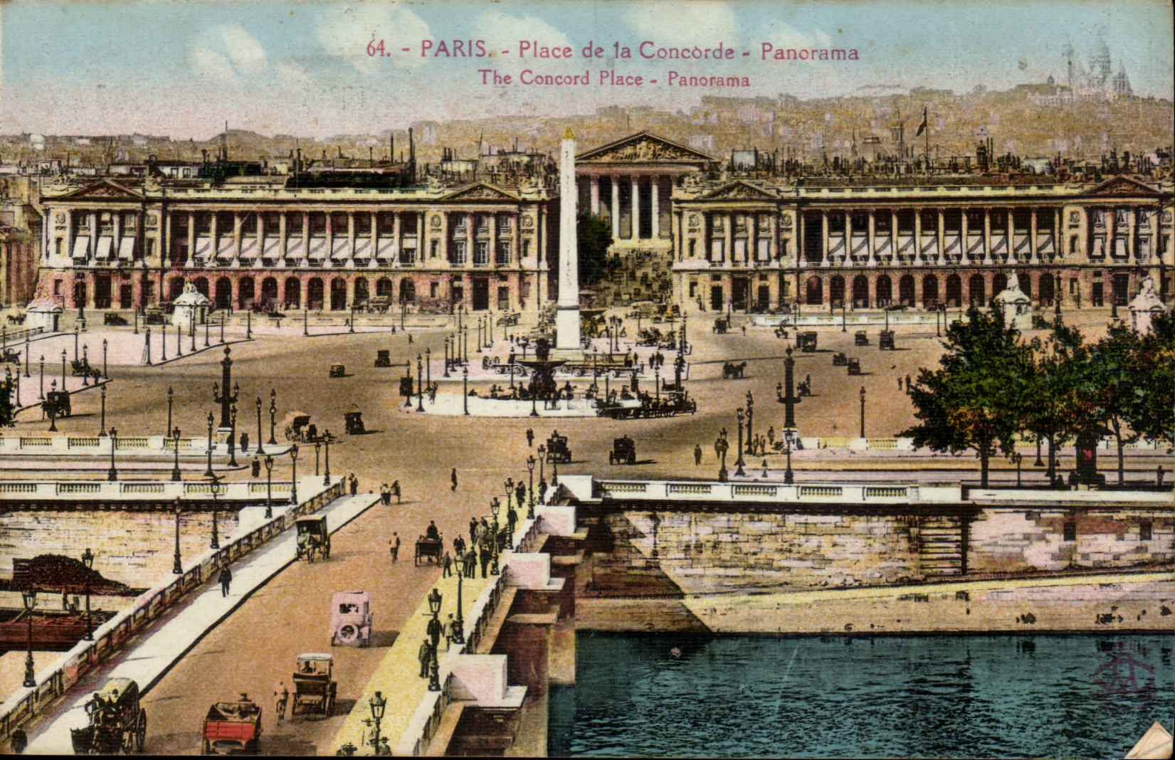 Paris - 8 - Place de la Concorde - Panorama - CPA 