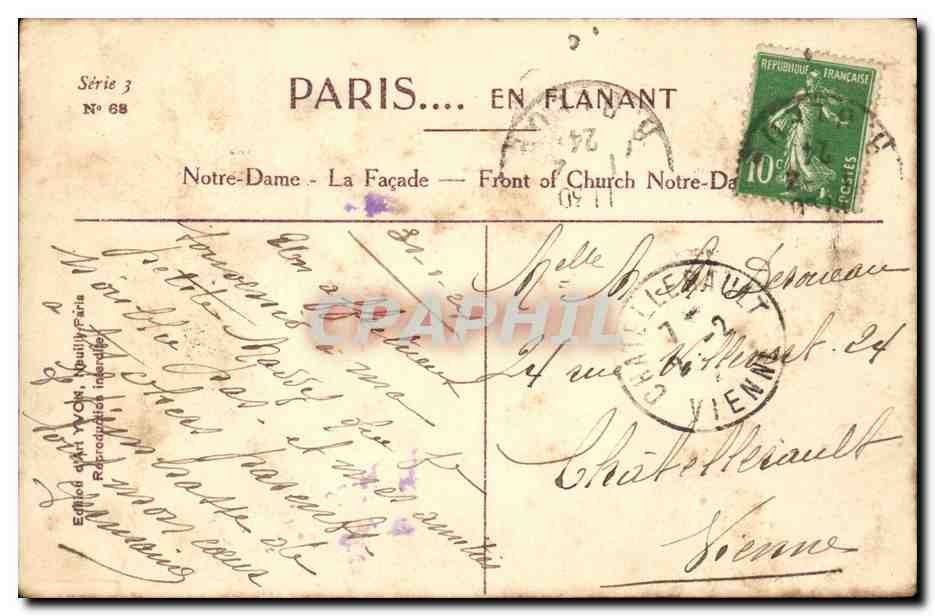 Paris - 4 - Notre Dame - CPA  — Verso
