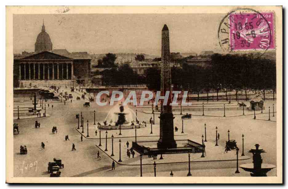 Paris 8 - Place de la Concorde l'Obelisque et la Chambre des Deputes CPA 