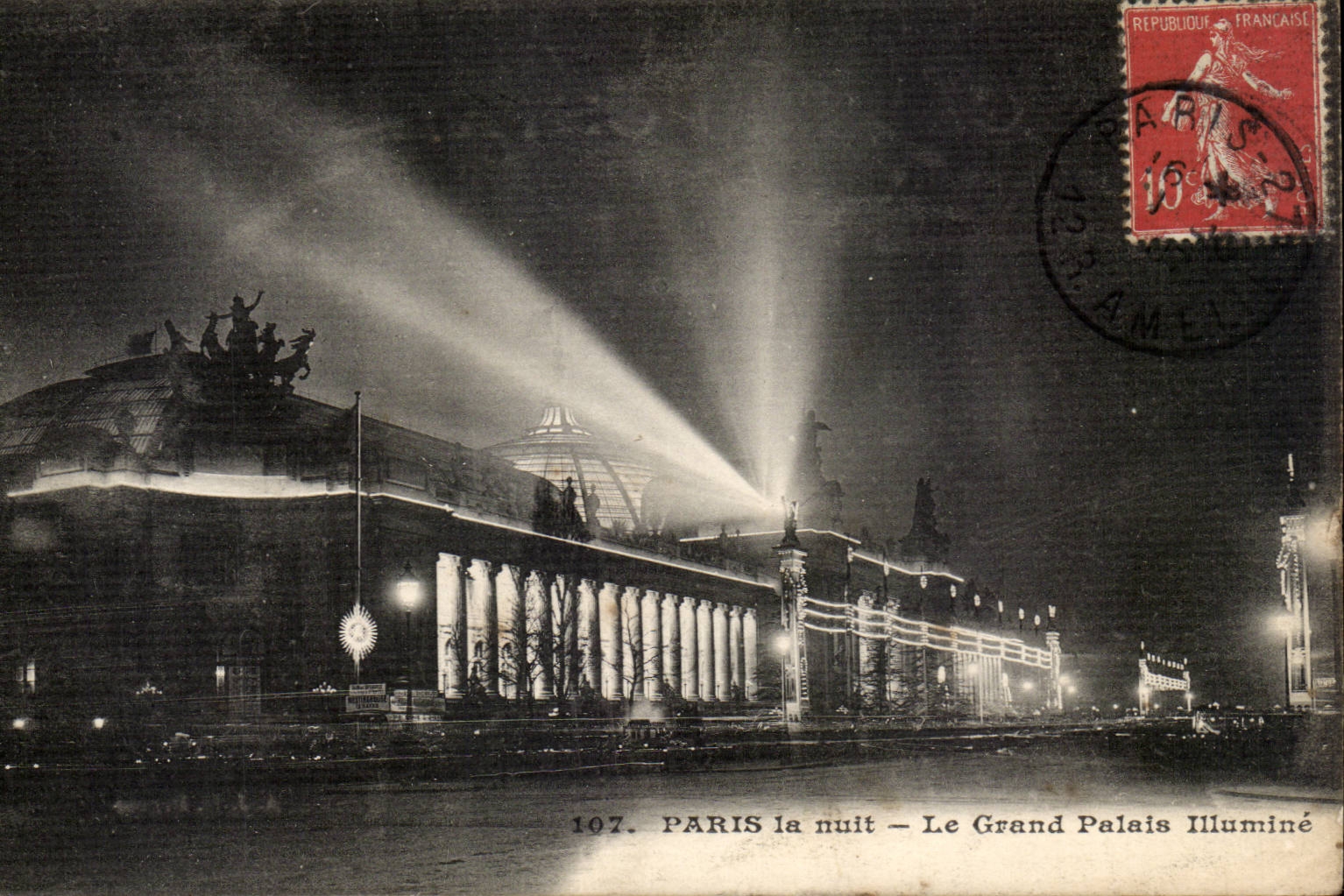 Paris 8 - La Nuit - Le Grand Palais CPA 