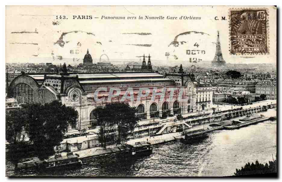 Paris 19 - Panorama Vers la Nouvelle Gare d'Orleans Tour Eiffel CPA 