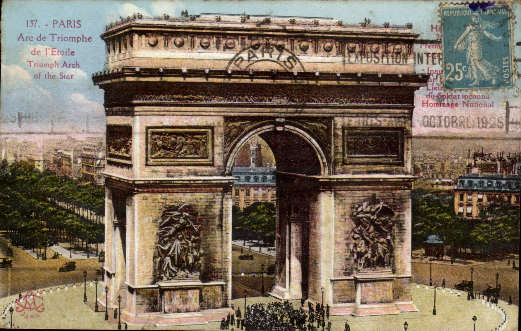 Paris - 8 - L'Arc de Triopmphe et L'Etoile CPA 