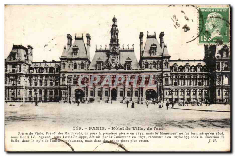 Paris 1 - Hotel de Ville CPA 