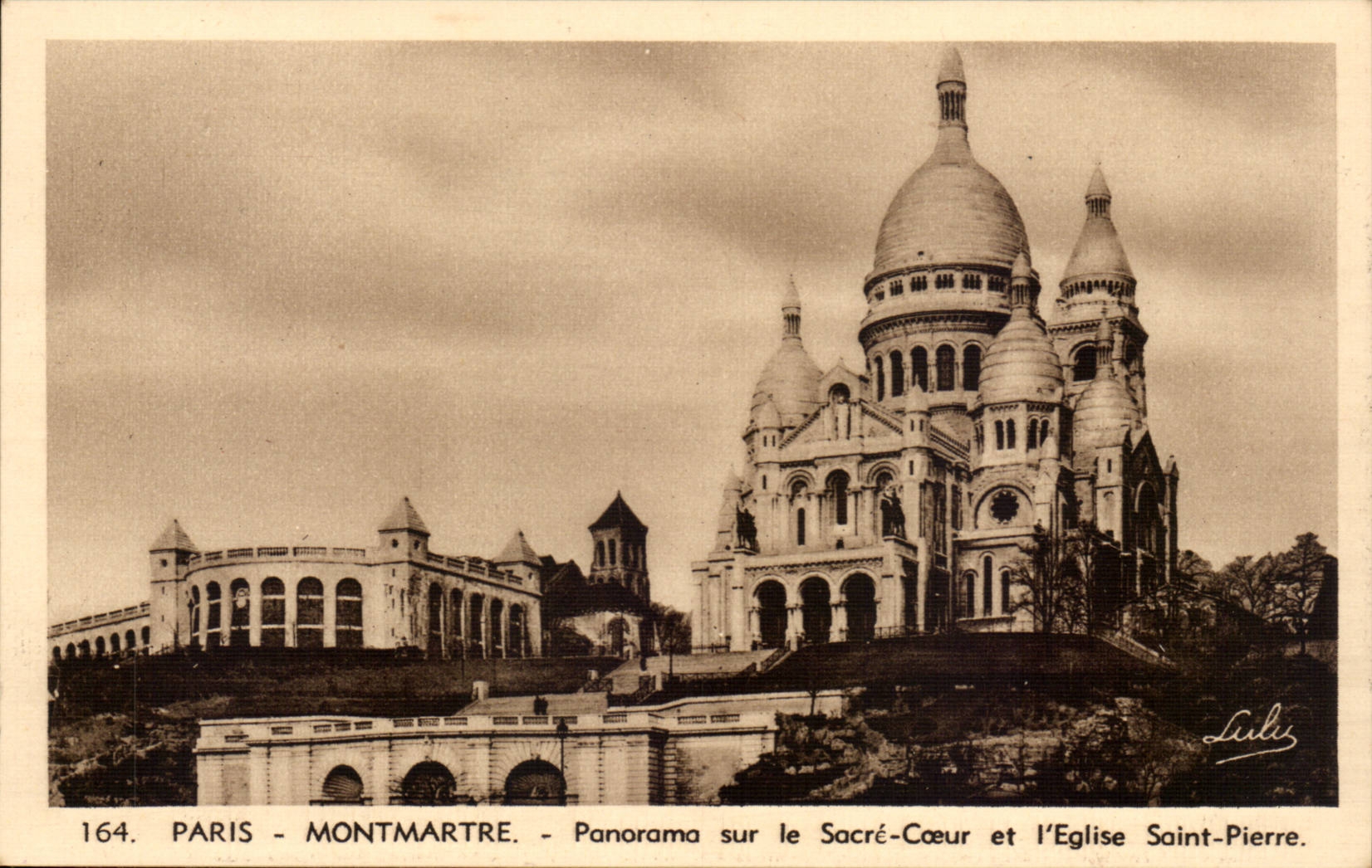 Paris - 14 - Montmartre - Panorama sur le Sacre Coeur et l'Eglise - CPA 