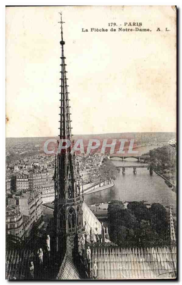 Paris - 4 - La Fleche de Notre Dame - CPA 