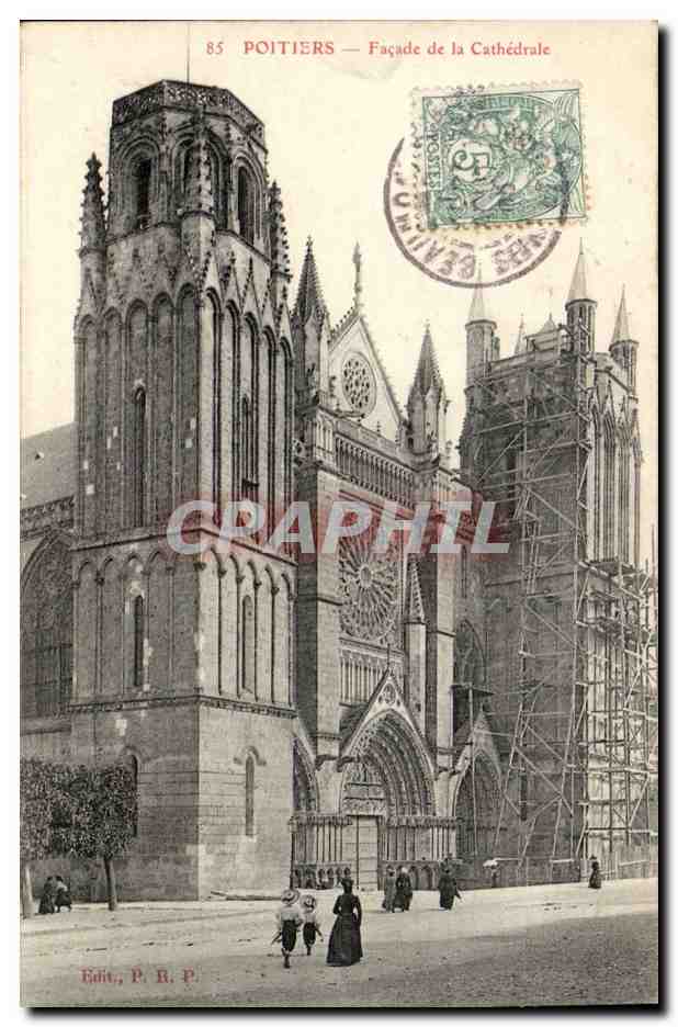 Poitiers — Façade de la Cathédrale — Edit., P. R. P.