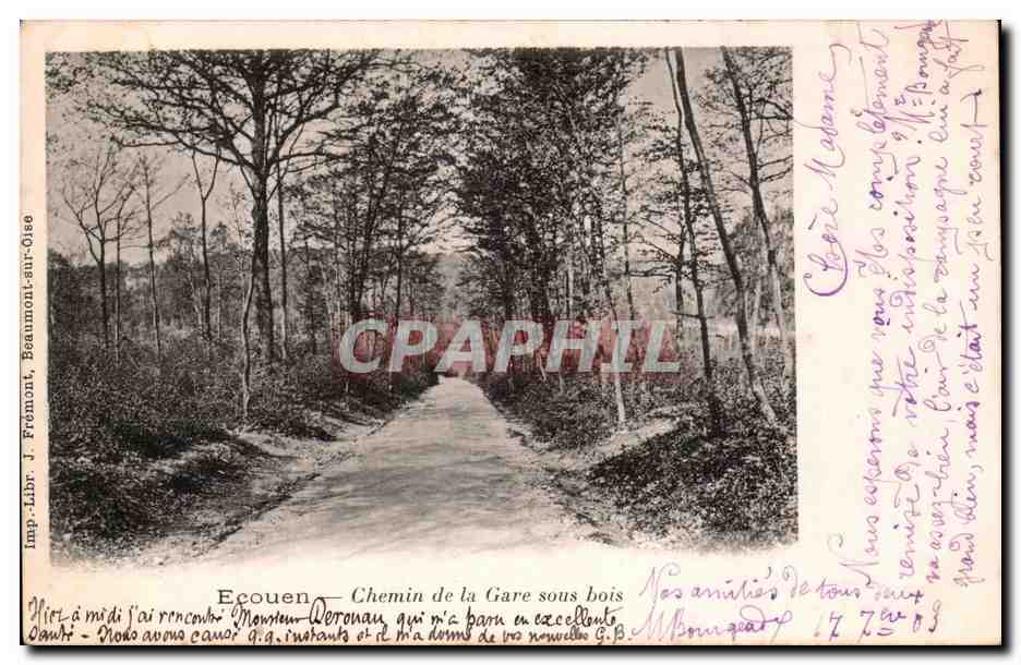 Ecouen - Chemin de la Gare sous bois CPA 