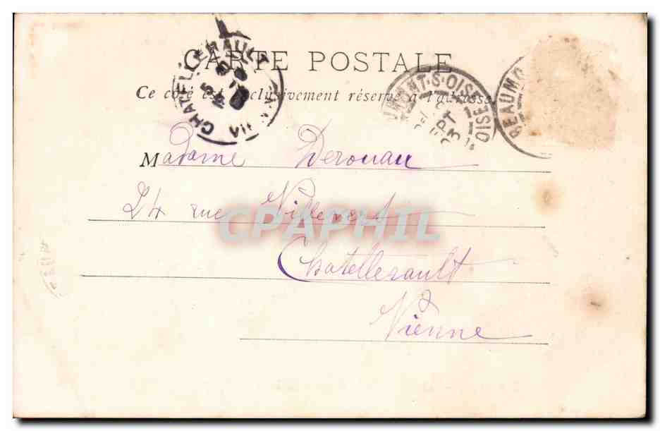 Ecouen - Chemin de la Gare sous bois CPA  — Rückseite