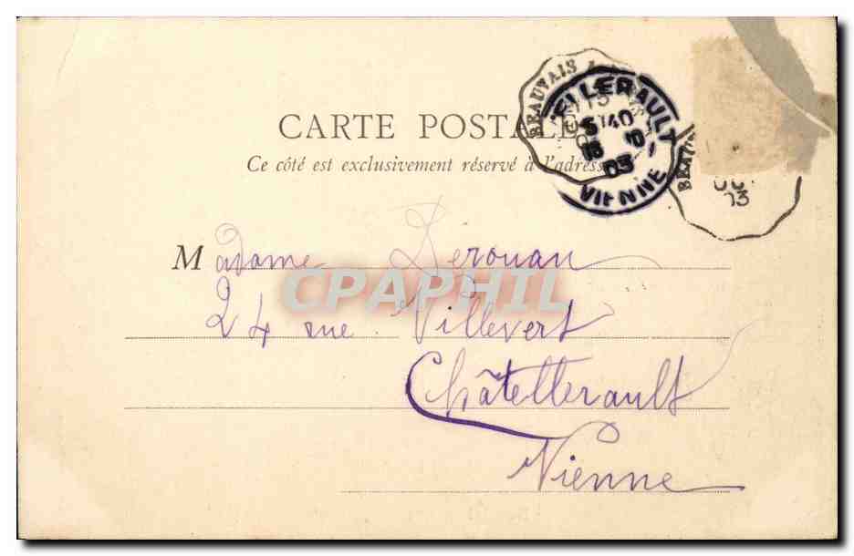 Nointel - Porte de Chateau CPA  — Rückseite
