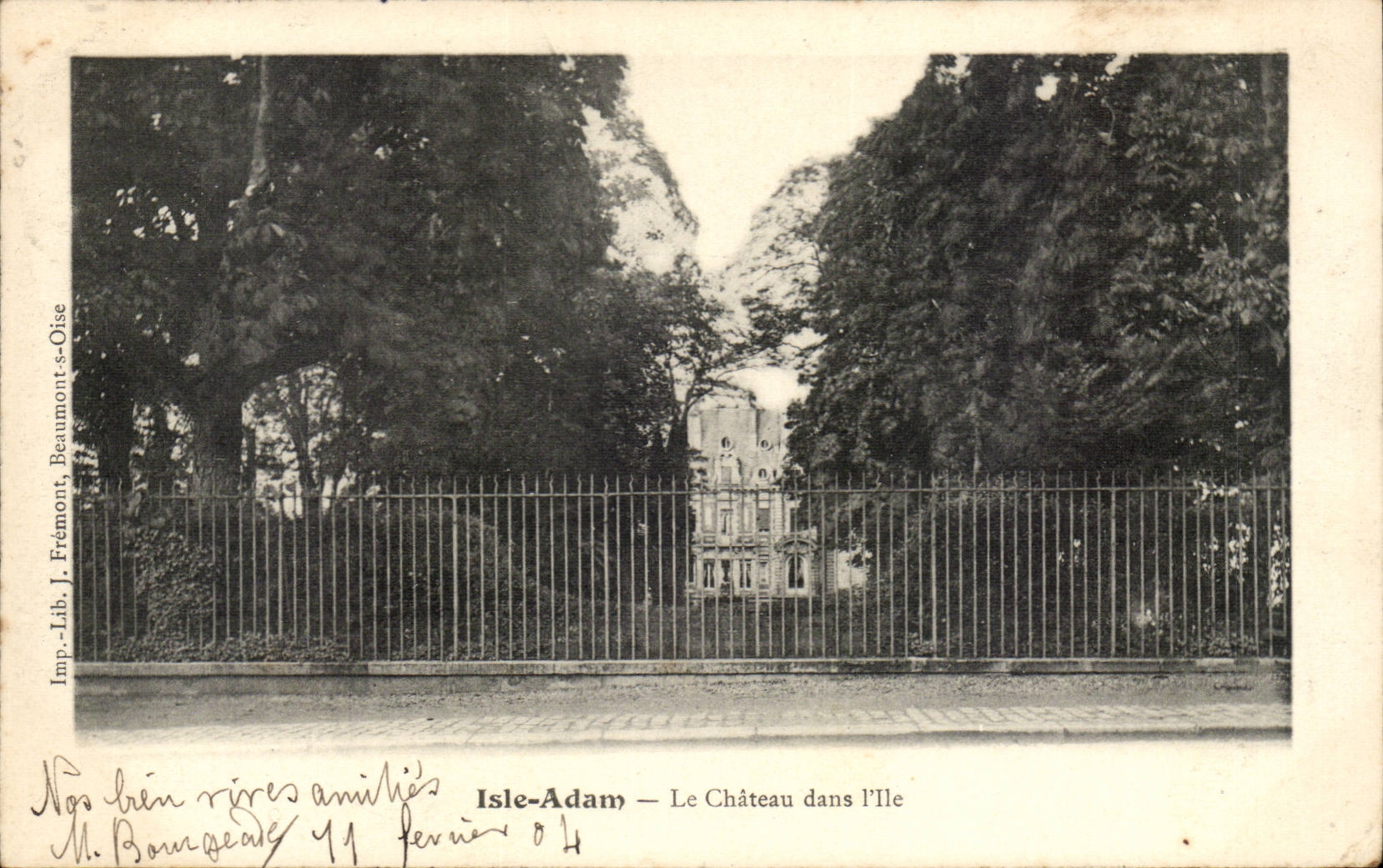 Isle-Adam — Le Château dans l'Île — Imp. Lib. J. Fremont, Beaumont-s-Oise