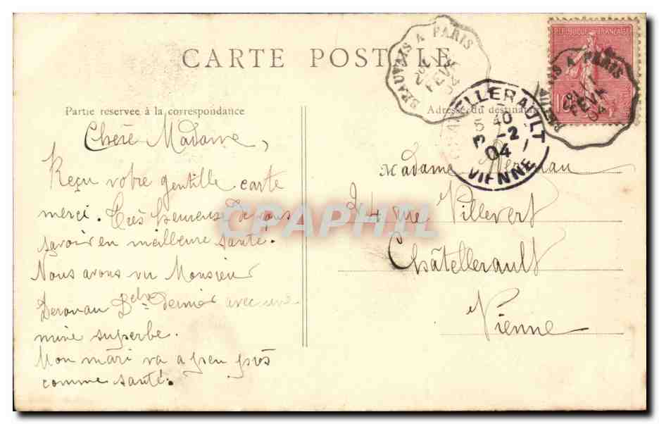 Isle-Adam — Le Château dans l'Île — Imp. Lib. J. Fremont, Beaumont-s-Oise — Verso