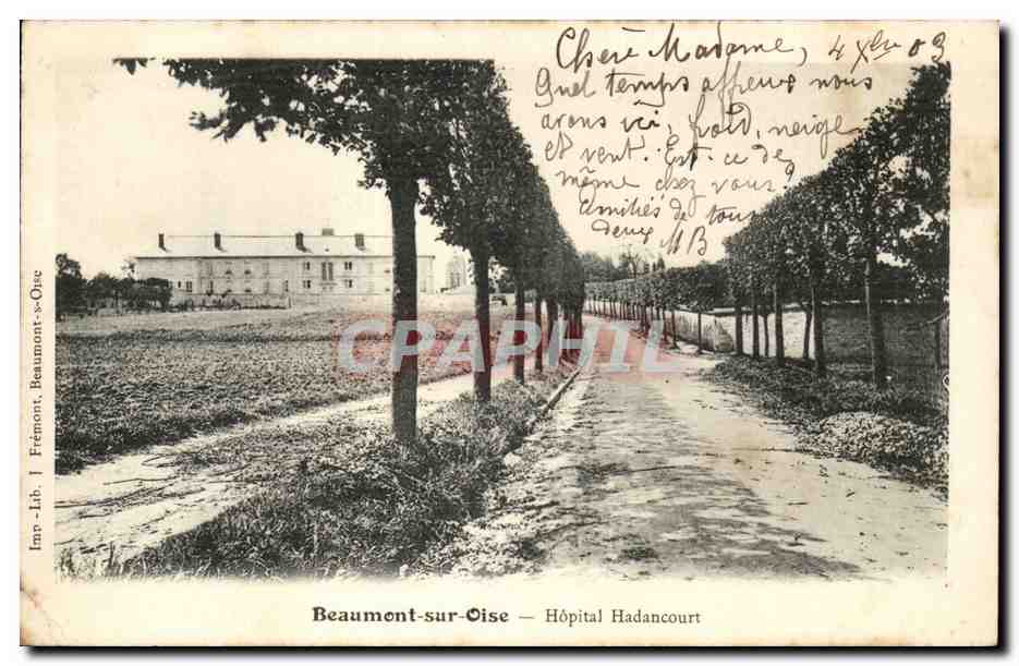 Beaumont sur Oise - Hopital hadancourt - CPA 