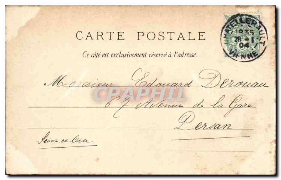 Fantaisie - Femme - Une Chanson - musique - guitare- CPA  — Verso