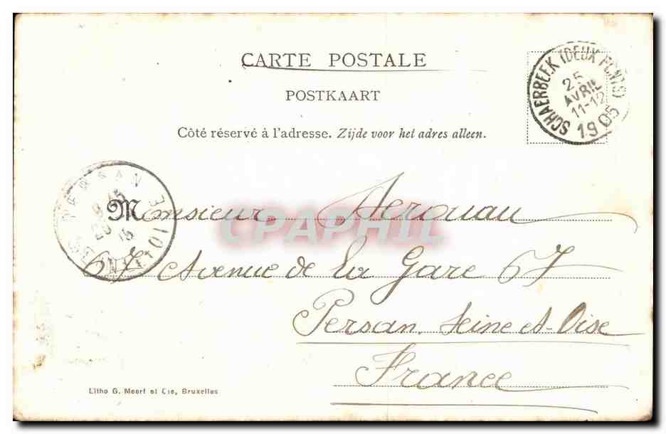 Belgique - Belgien - Liege - Mons - Cohn Donnay - Le Beffroi - CPA  — Rückseite