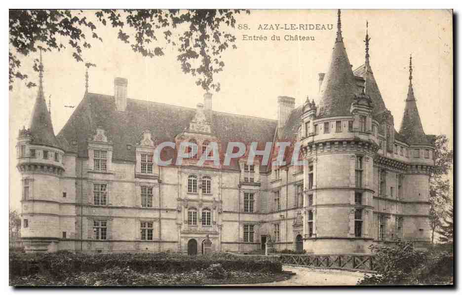 Azay le Rideau - Entree du Chateau CPA 