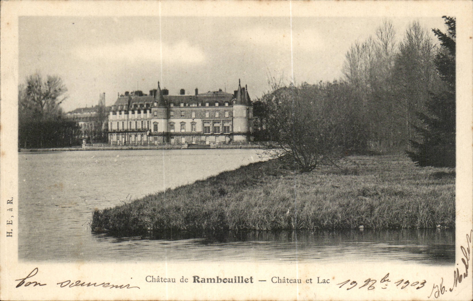Schloss Rambouillet — Schloss und See — H.E. & R. n° 1928-1903