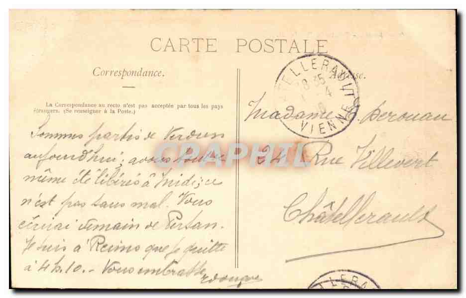 Reims - Fontaine Bartholdi - CPA  — Rückseite