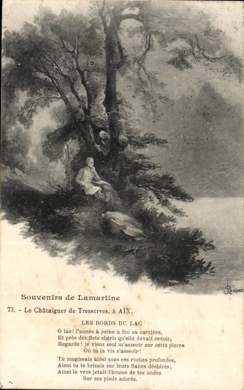 Aix - Souvenirs de Lamartine - Le Chataigner - la poesie - CPA 